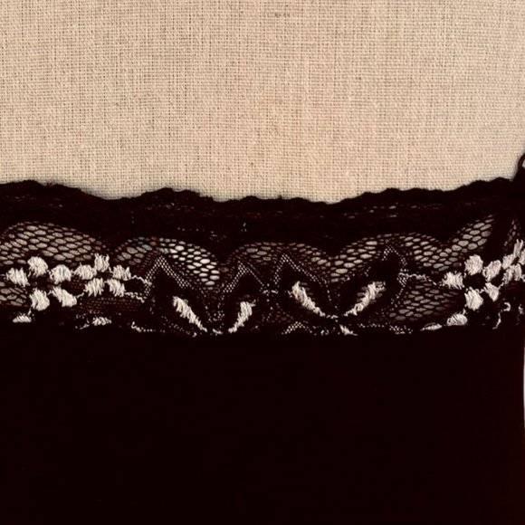 Lace  Embroidered Black Midi Slip Dress Size Small - Picture 4 of 11